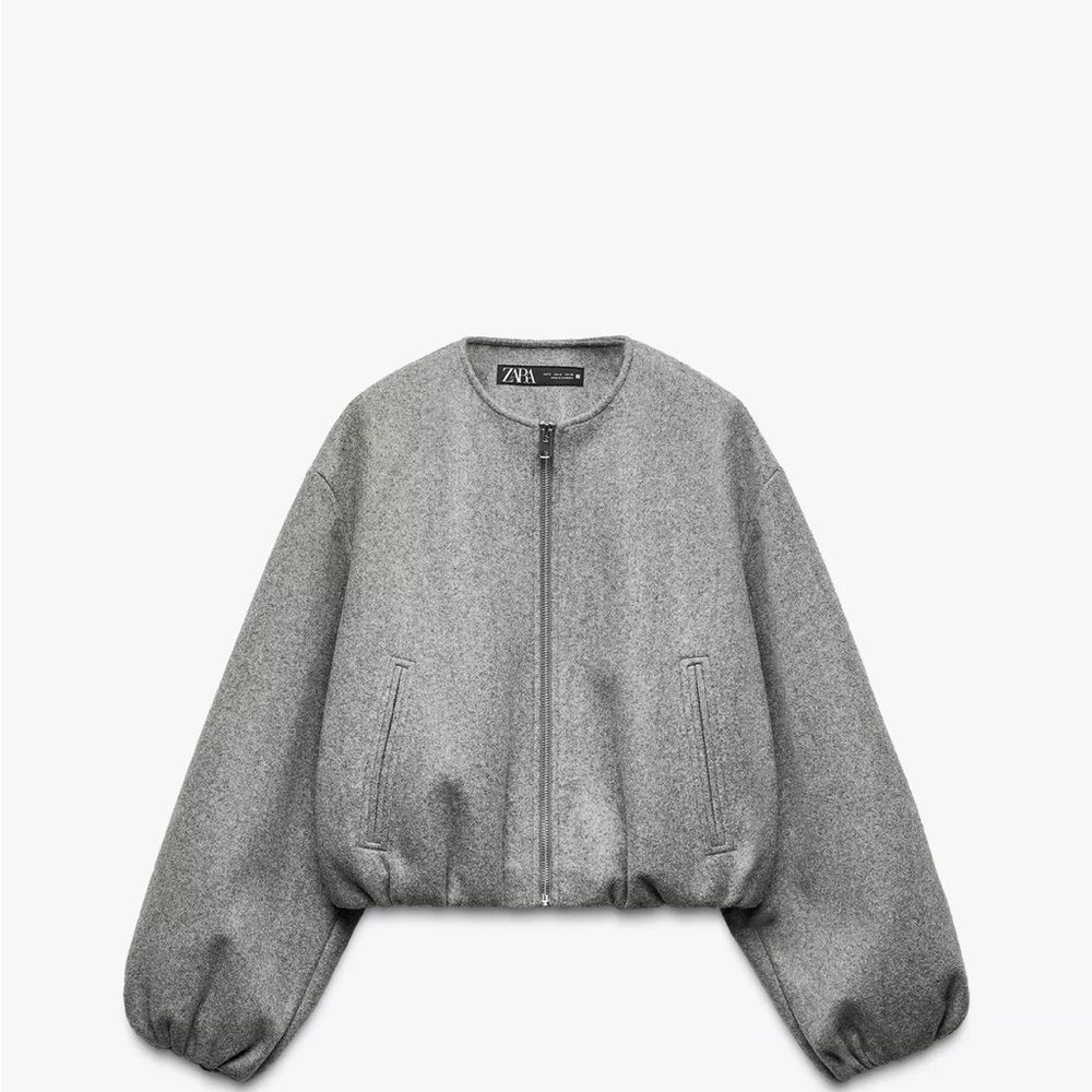 Zara Women's Gray Bomber Jacket